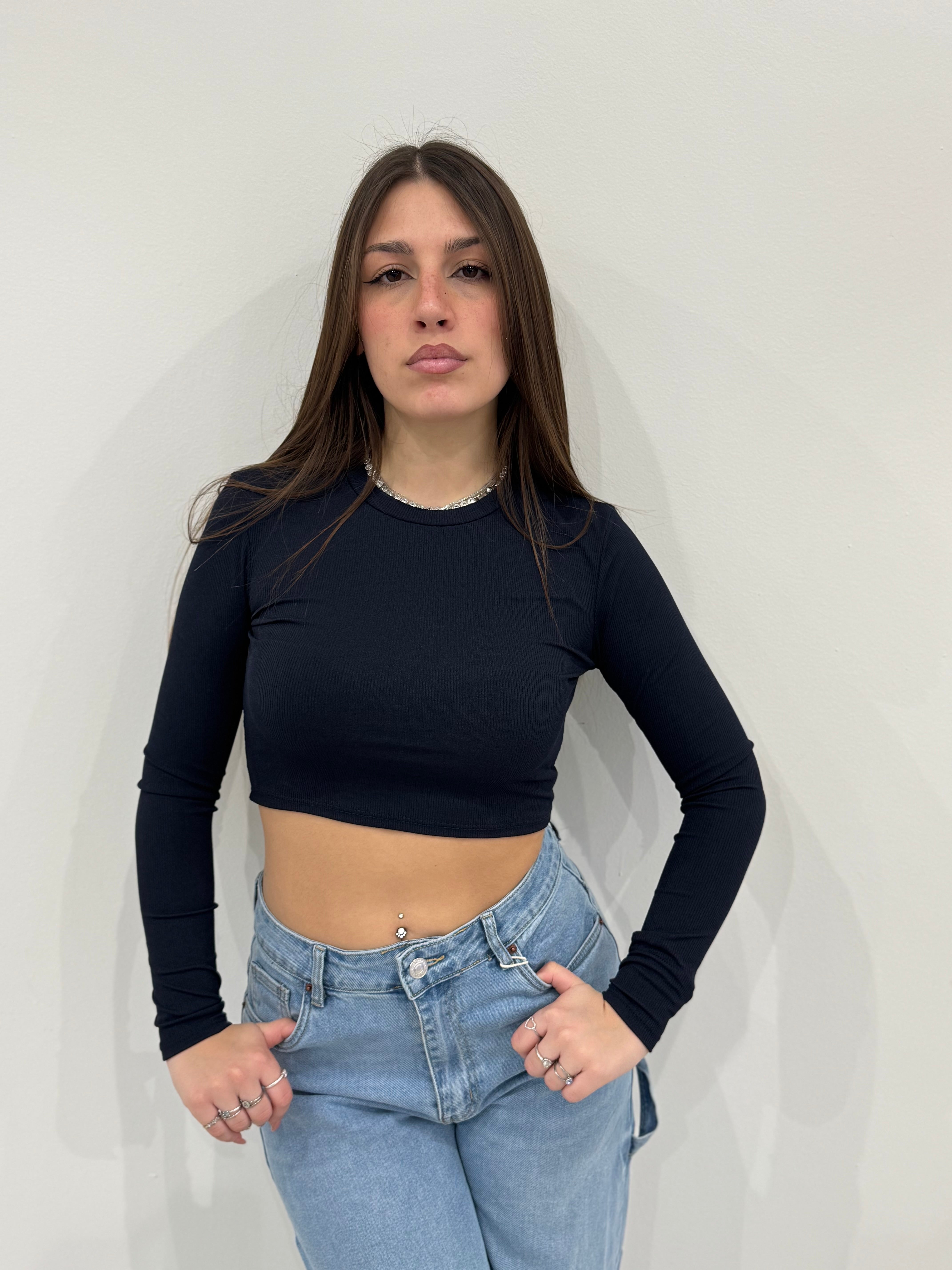 Maglia crop basic (5029)