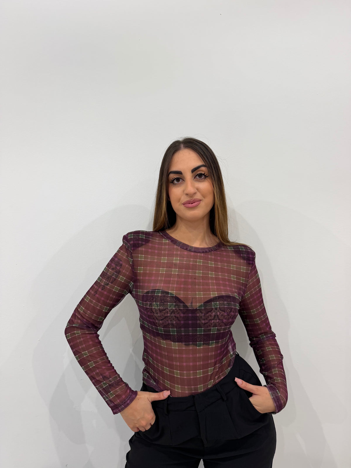 Maglia a quadri 39385