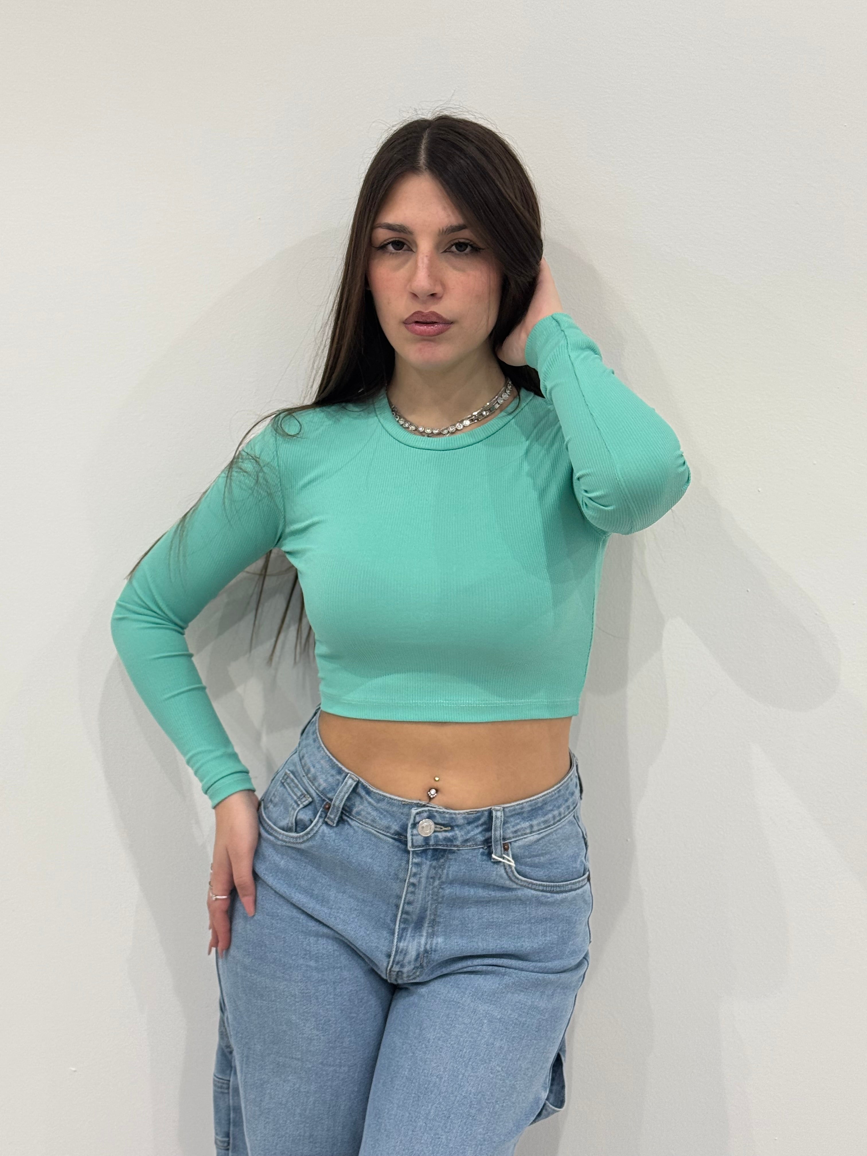 Maglia crop basic (5029)